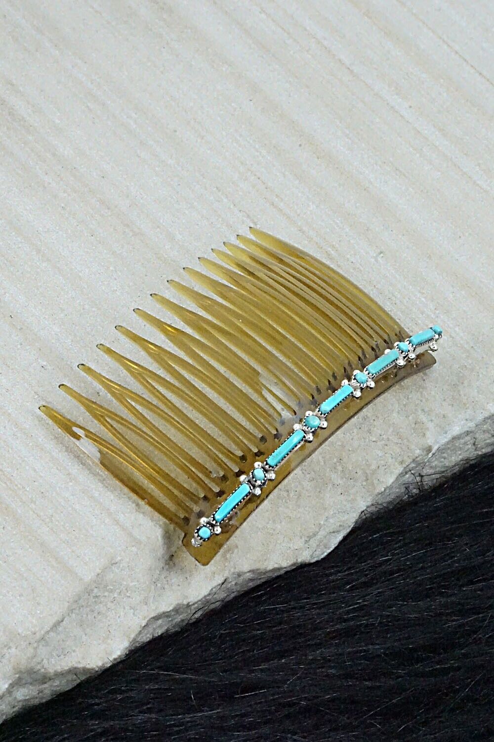 Turquoise & Sterling Silver Hair Combs - Jennifer Booqua