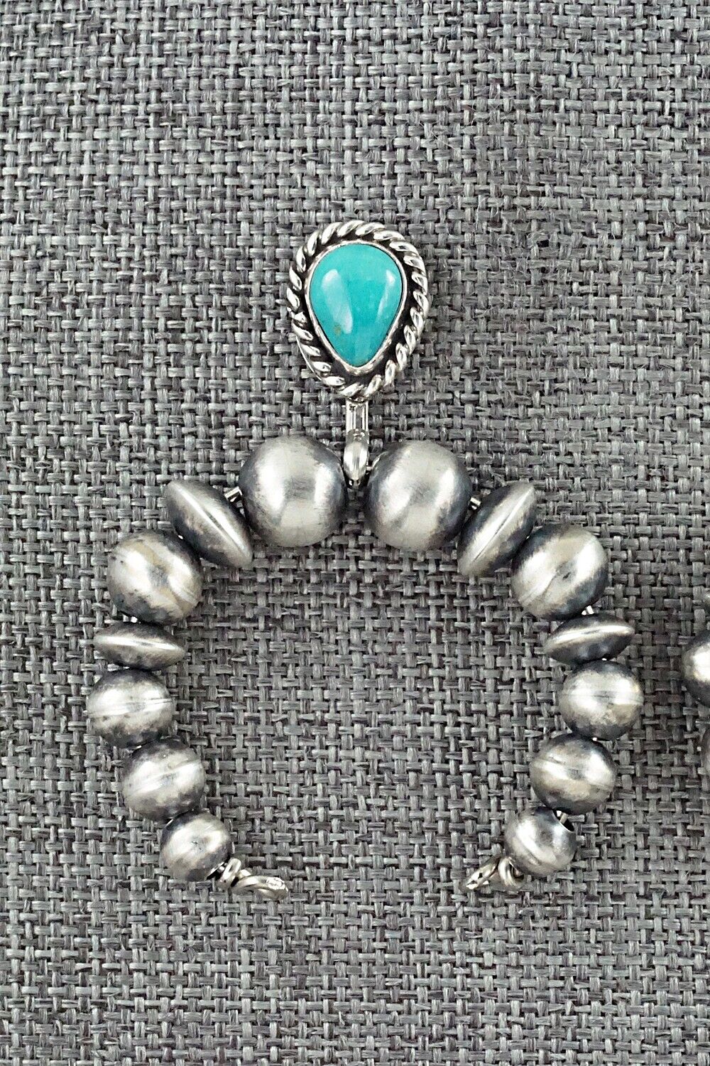Turquoise & Sterling Silver Navajo Pearl Earrings - Amanda Larry