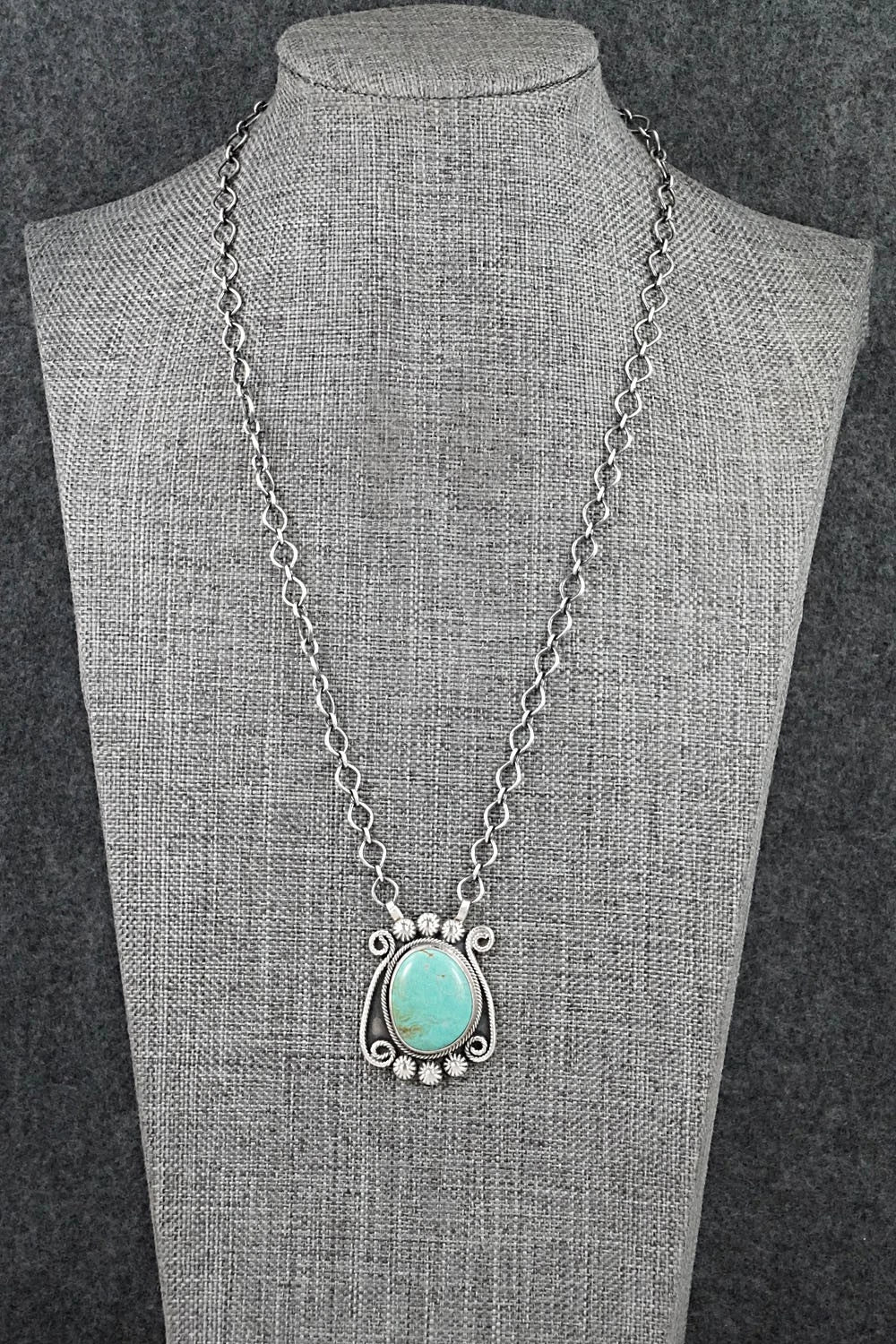 Turquoise & Sterling Silver Necklace - Cordell Platero