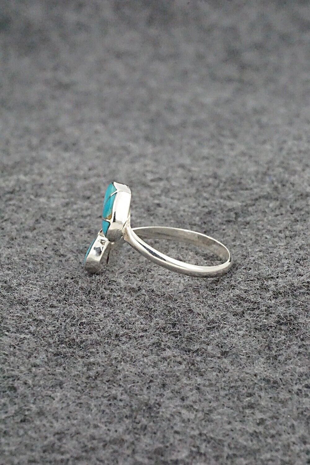 Turquoise & Sterling Silver Ring - Gina Dosedo - Size 8 Adj.