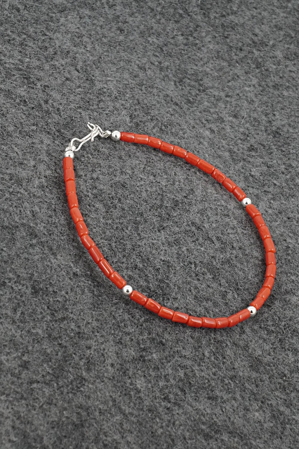 Coral & Sterling Silver Bracelet - Doreen Jake