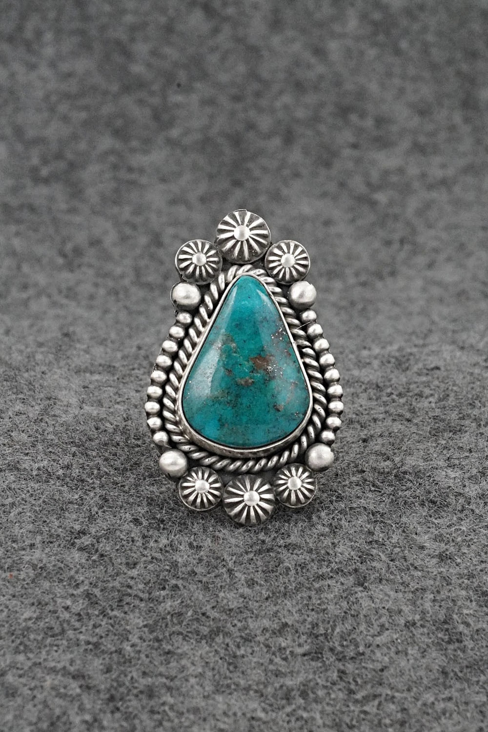Turquoise & Sterling Silver Ring - Michael Calladitto - Size 8