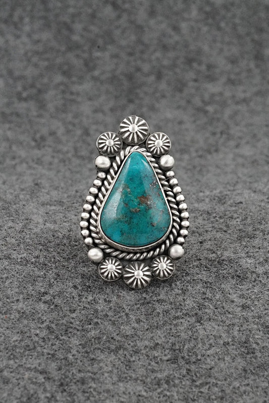 Turquoise & Sterling Silver Ring - Michael Calladitto - Size 8
