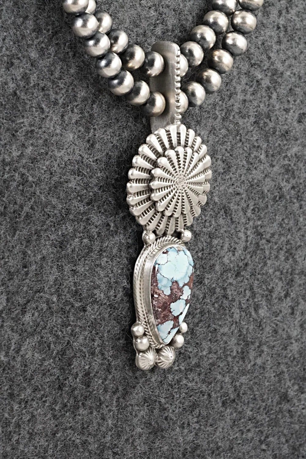 Turquoise & Sterling Silver Necklace - Tom Lewis