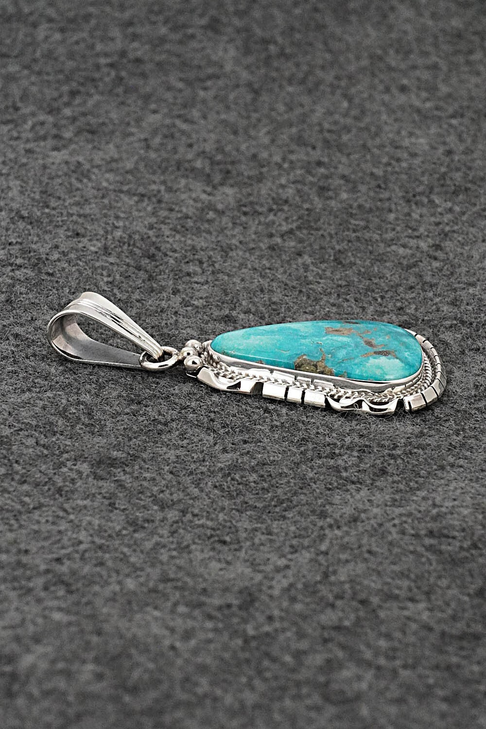 Turquoise & Sterling Silver Pendant - Samuel Yellowhair