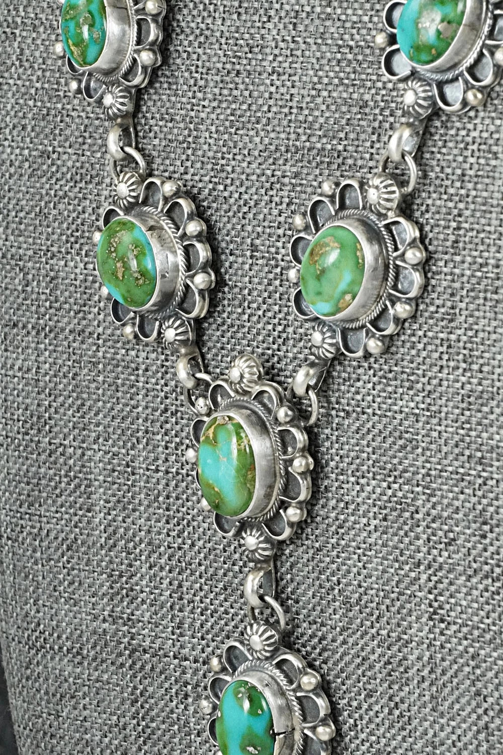 Turquoise & Sterling Silver Necklace and Earrings Set - Kathleen Livingston