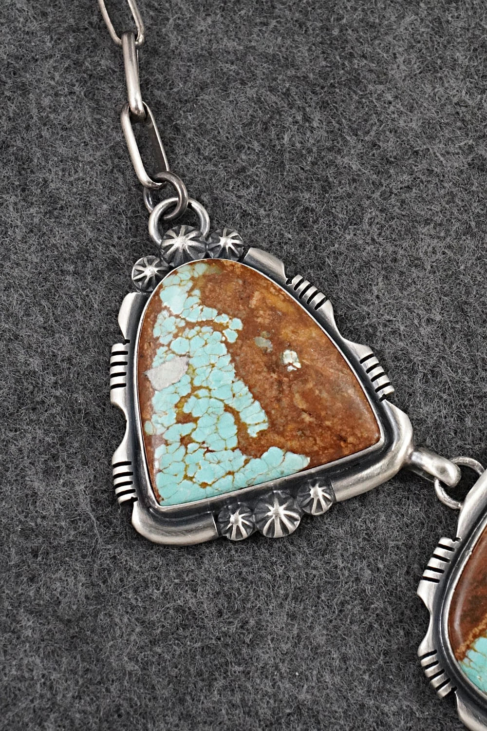 Turquoise & Sterling Silver Necklace and Earrings Set - Paul Livingston