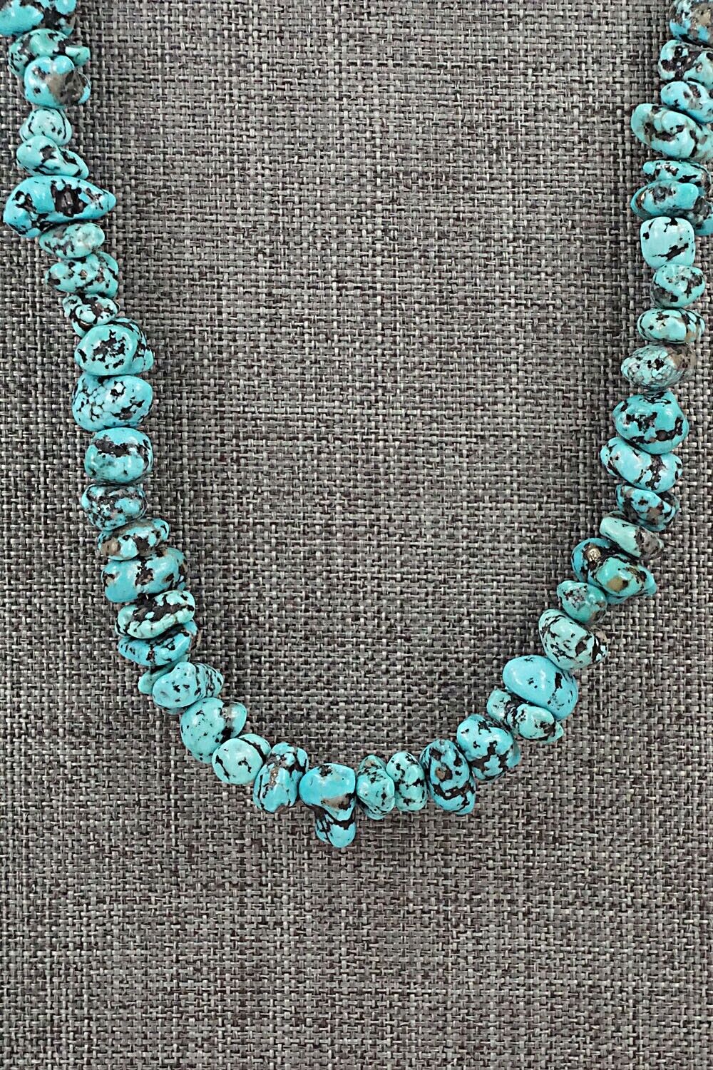 Turquoise & Sterling Silver Necklace 22" - Louise Joe