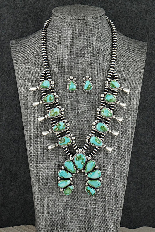 Turquoise & Sterling Silver Squash Blossom Set - Darrin Livingston