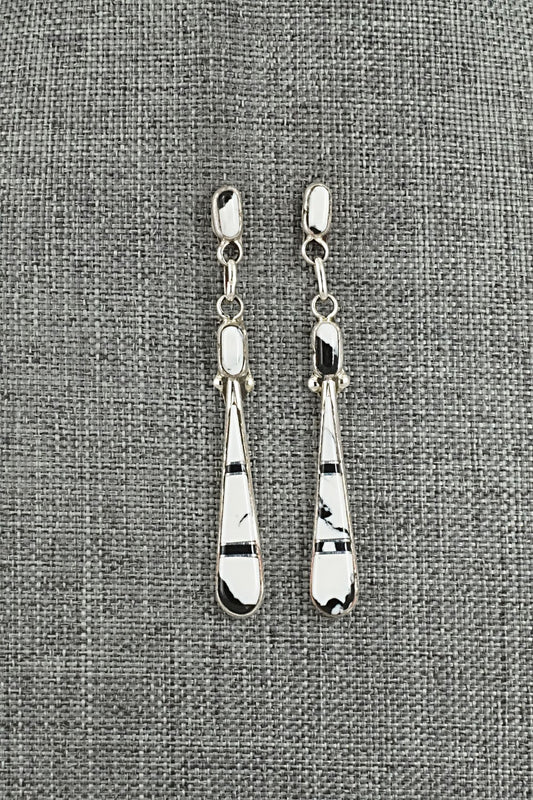 White Buffalo & Sterling Silver Earrings - Terrance Panteah