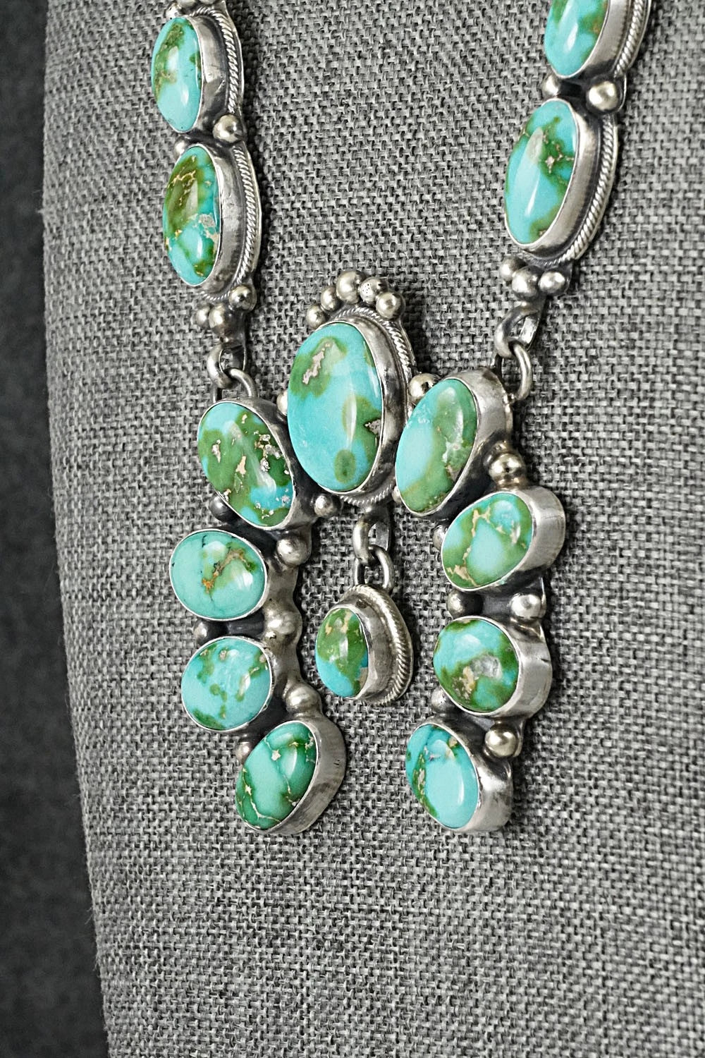 Turquoise & Sterling Silver Squash Blossom Set - Kathleen Livingston