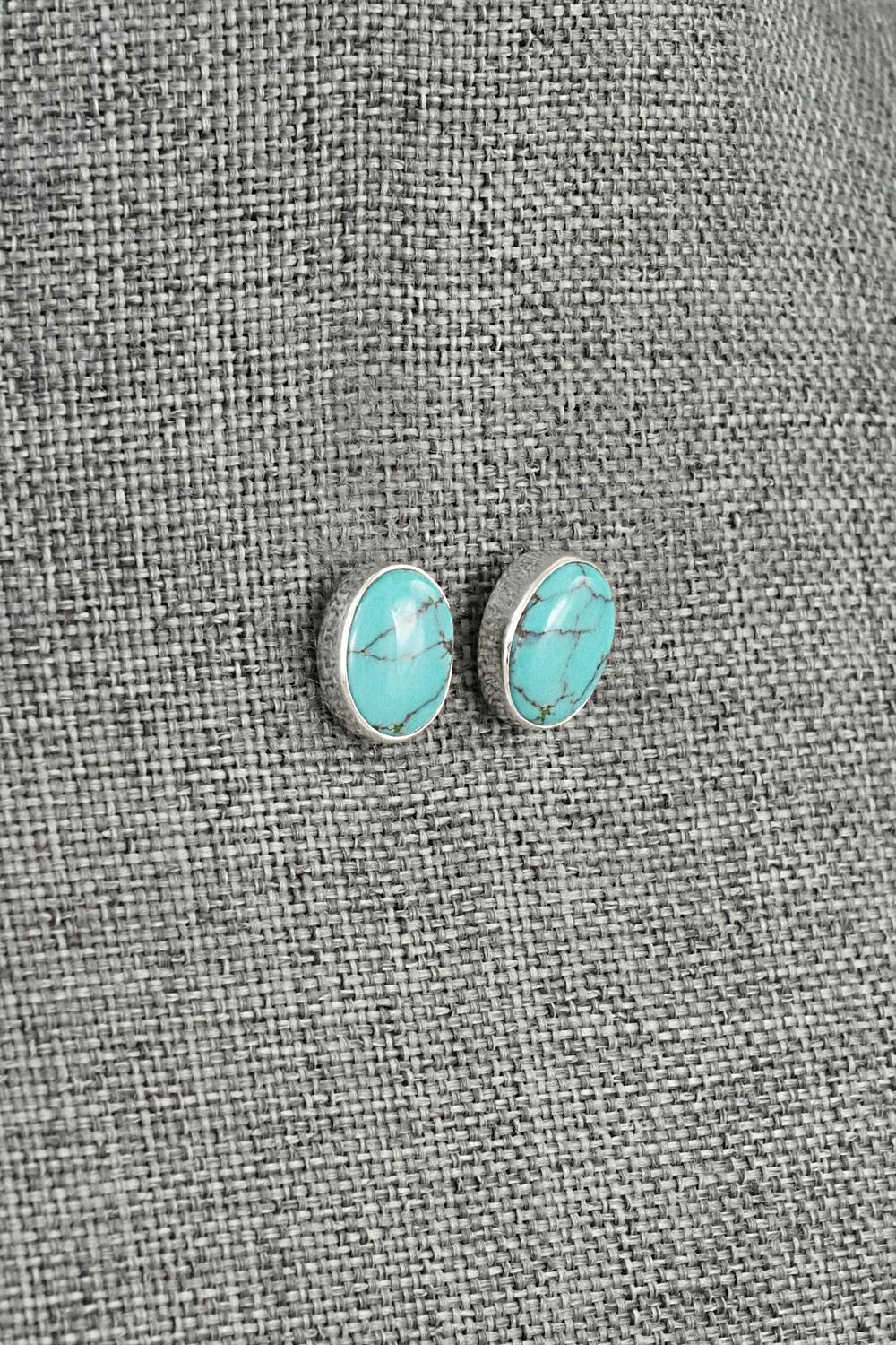 Turquoise & Sterling Silver Earrings - Eugene Gruber