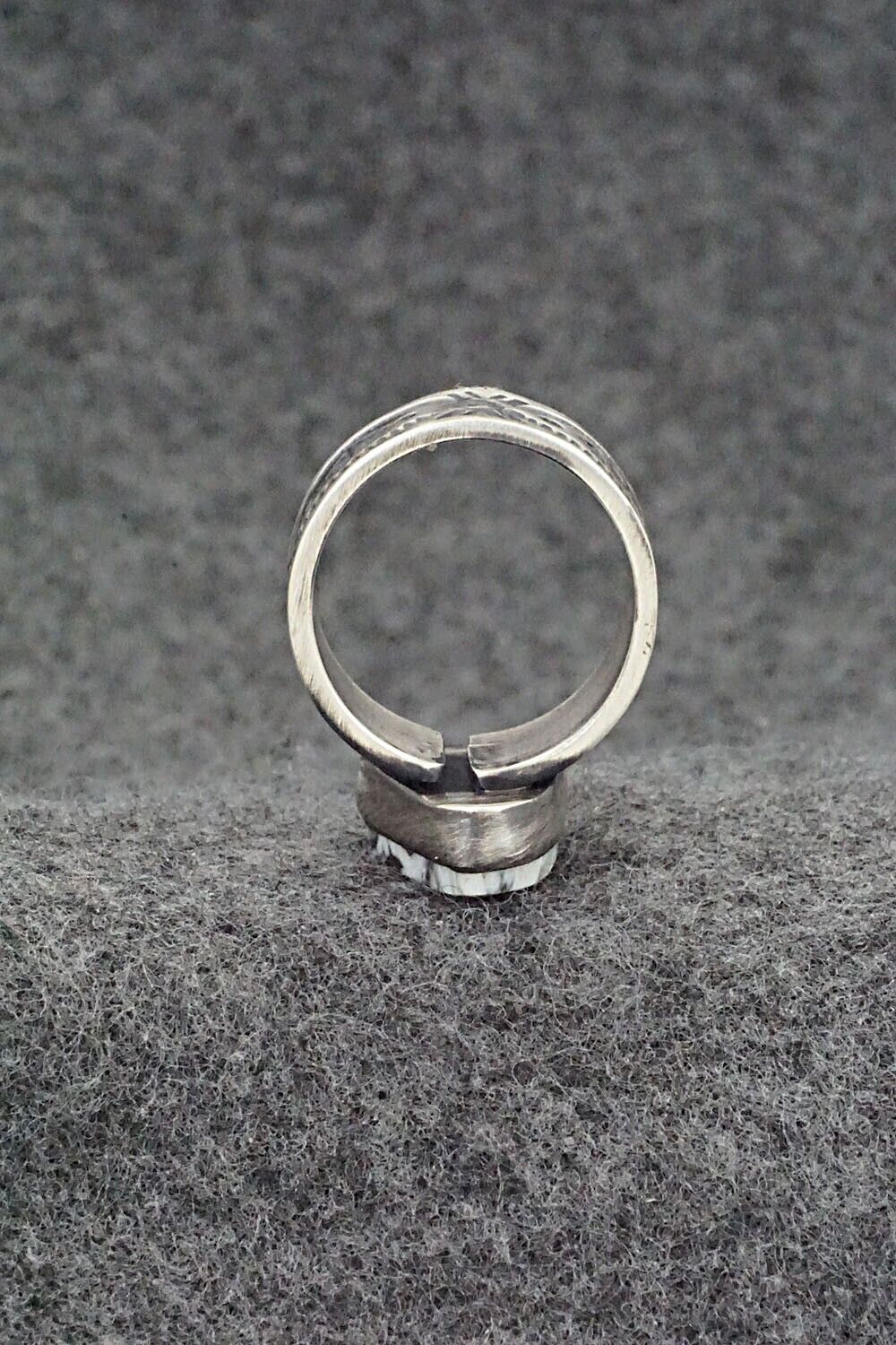 White Buffalo and Sterling Silver Ring - Raymond Coriz - Size 7 adj.