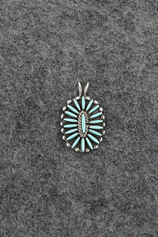 Turquoise & Sterling Silver Pendant - Fritzon Owaleon