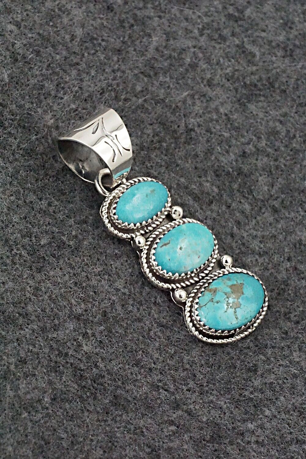 Turquoise & Sterling Silver Pendant - Ernest Hawthorne