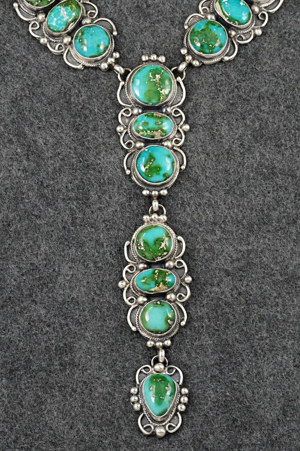 Turquoise & Sterling Silver Necklace and Earrings Set - Kathleen Livingston
