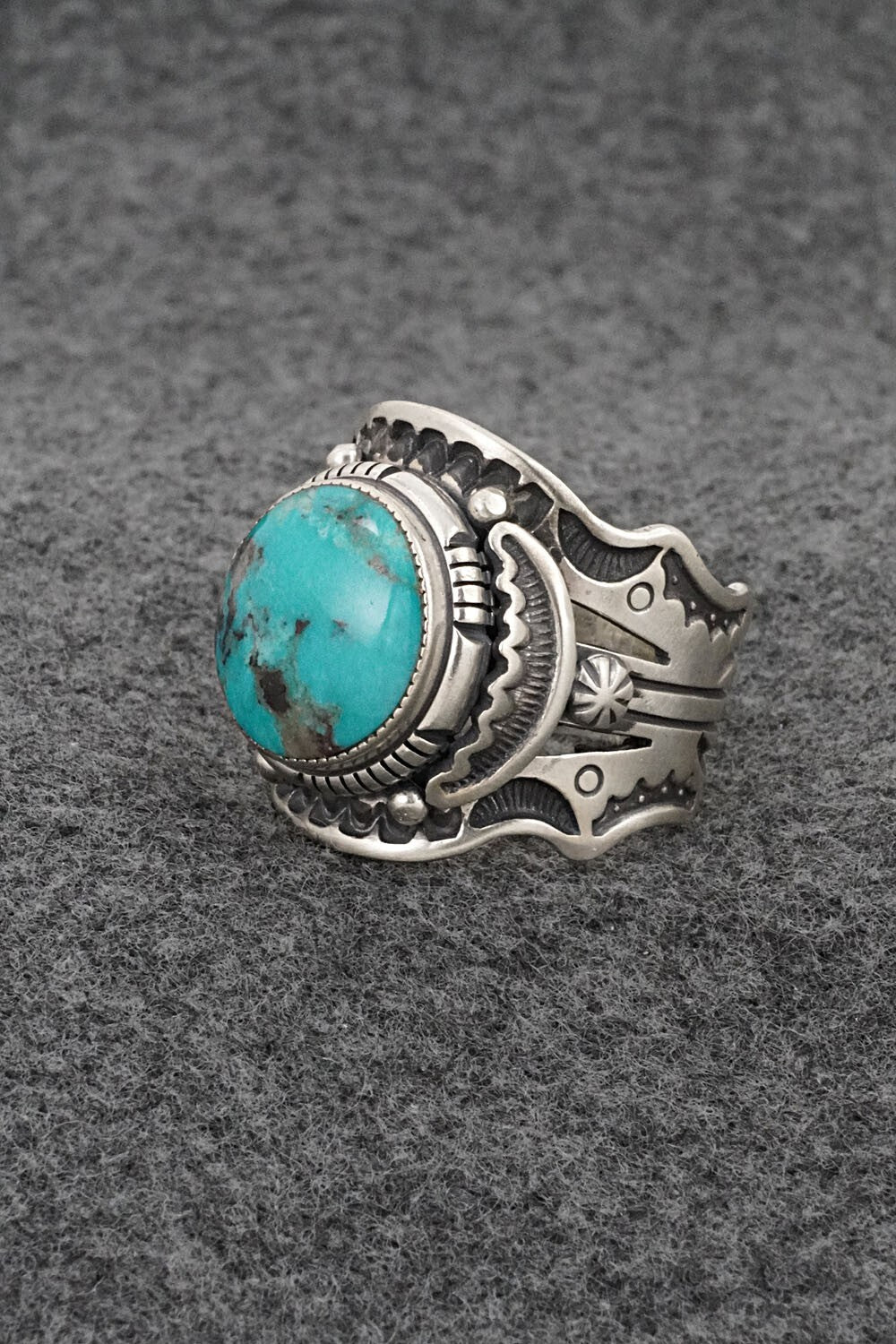 Turquoise & Sterling Silver Ring - Larson Lee - Size 12.5