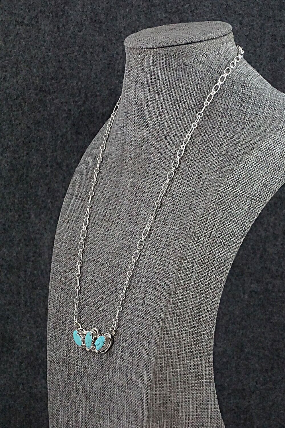 Turquoise & Sterling Silver Necklace - Ernest Hawthorne