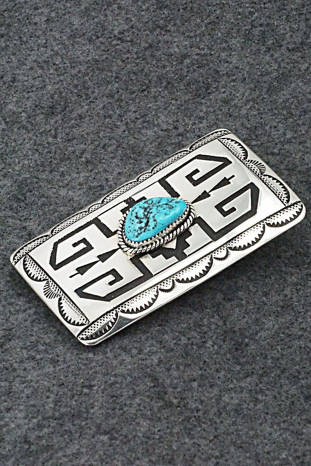 Turquoise & Sterling Silver Belt Buckle - Rosita Singer