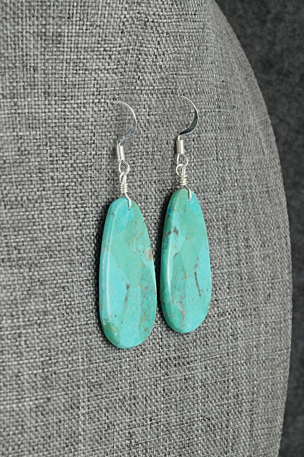 Turquoise & Sterling Silver Earrings - Lupe Lovato
