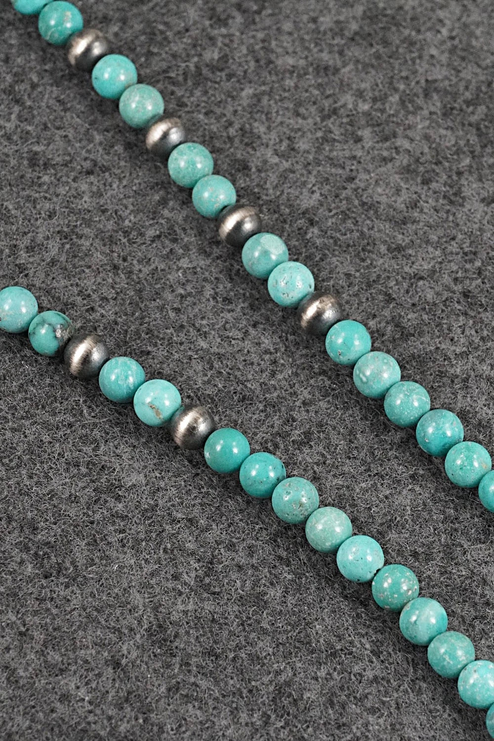 Turquoise & Sterling Silver Necklace 18" - Doreen Jake