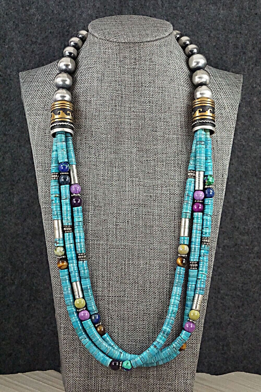 Multi-Stone and Sterling Silver Necklace - Tommy Singer