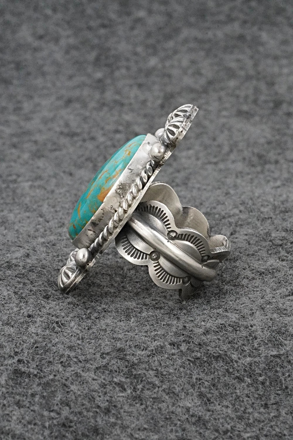 Turquoise & Sterling Silver Ring - Michael Calladitto - Size 7.5