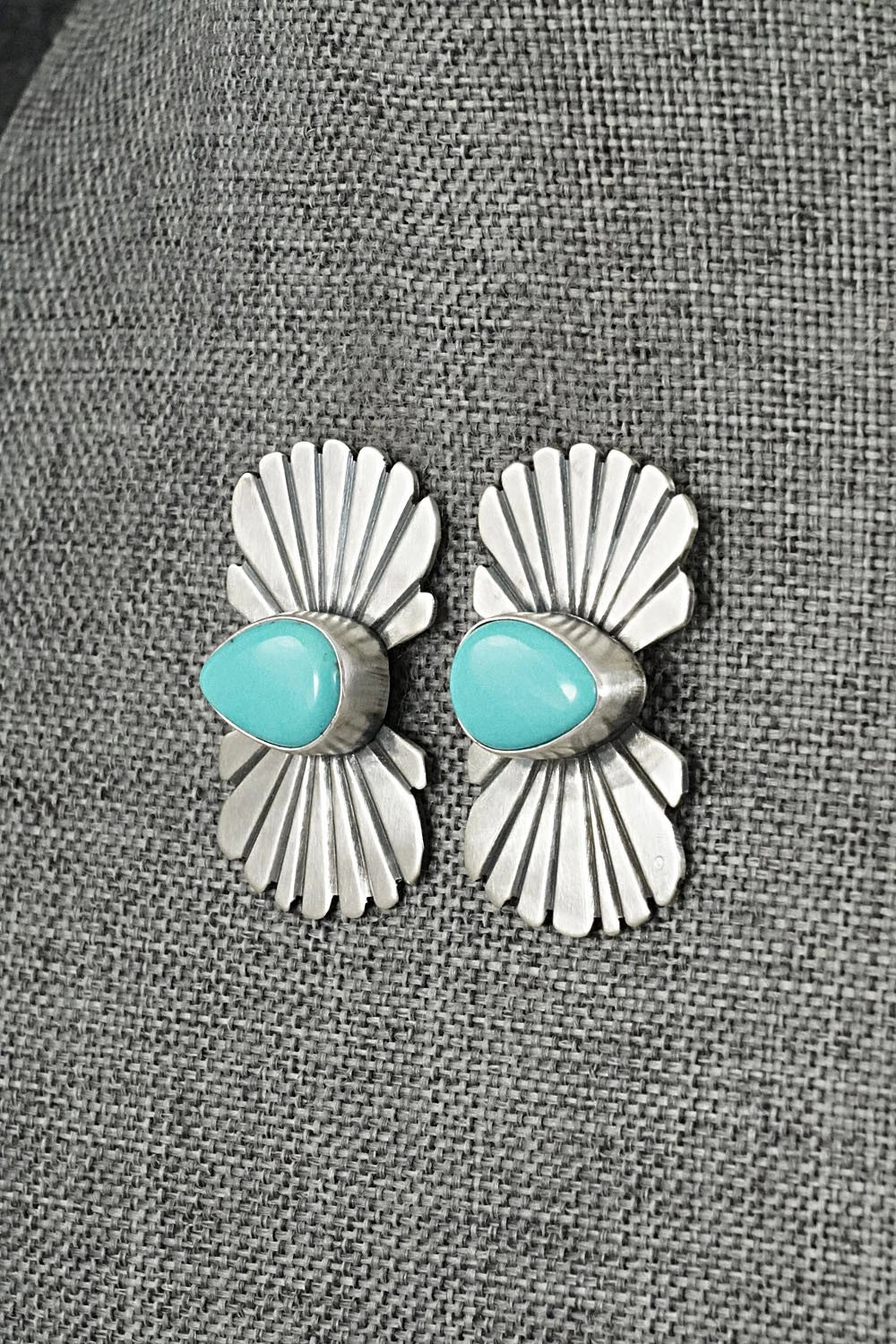 Turquoise & Sterling Silver Earrings - Mark Yazzie