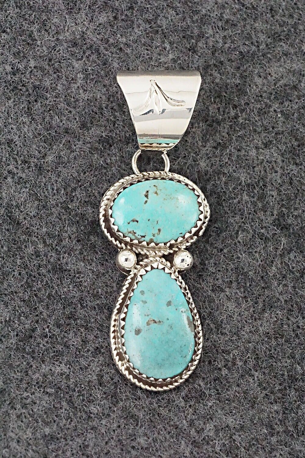 Turquoise & Sterling Silver Pendant - Ernest Hawthorne