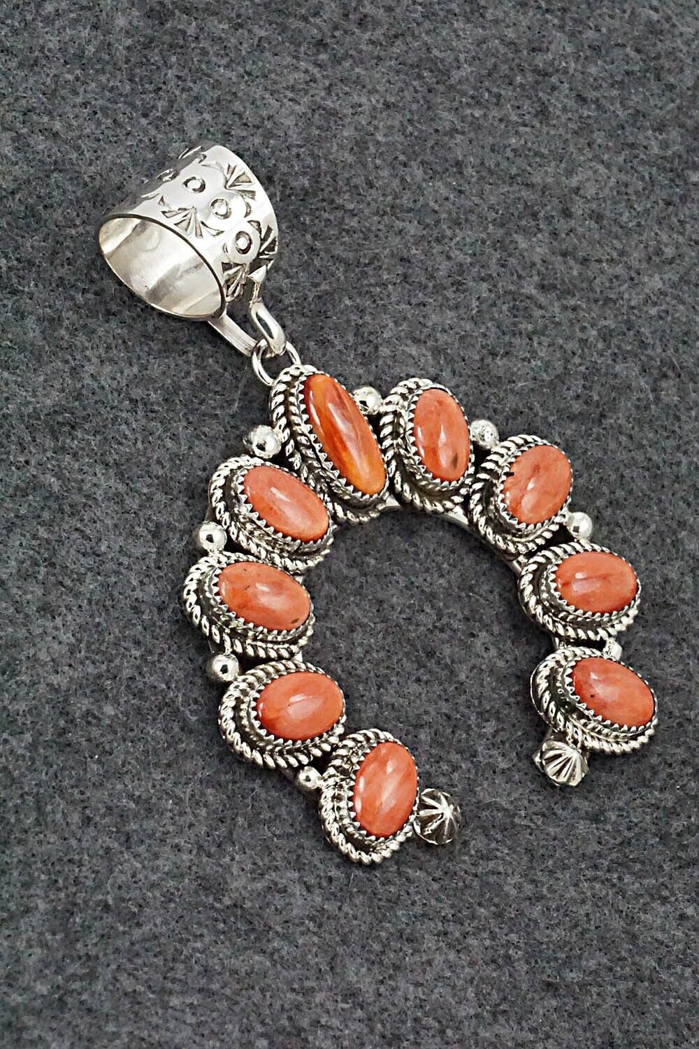 Spiny Oyster & Sterling Silver Pendant - Sandra Parkett
