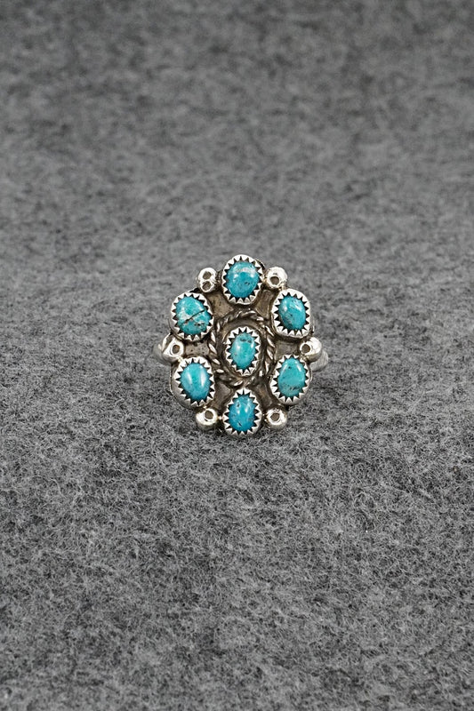 Turquoise & Sterling Silver Ring - Priscilla Reeder - Size 8