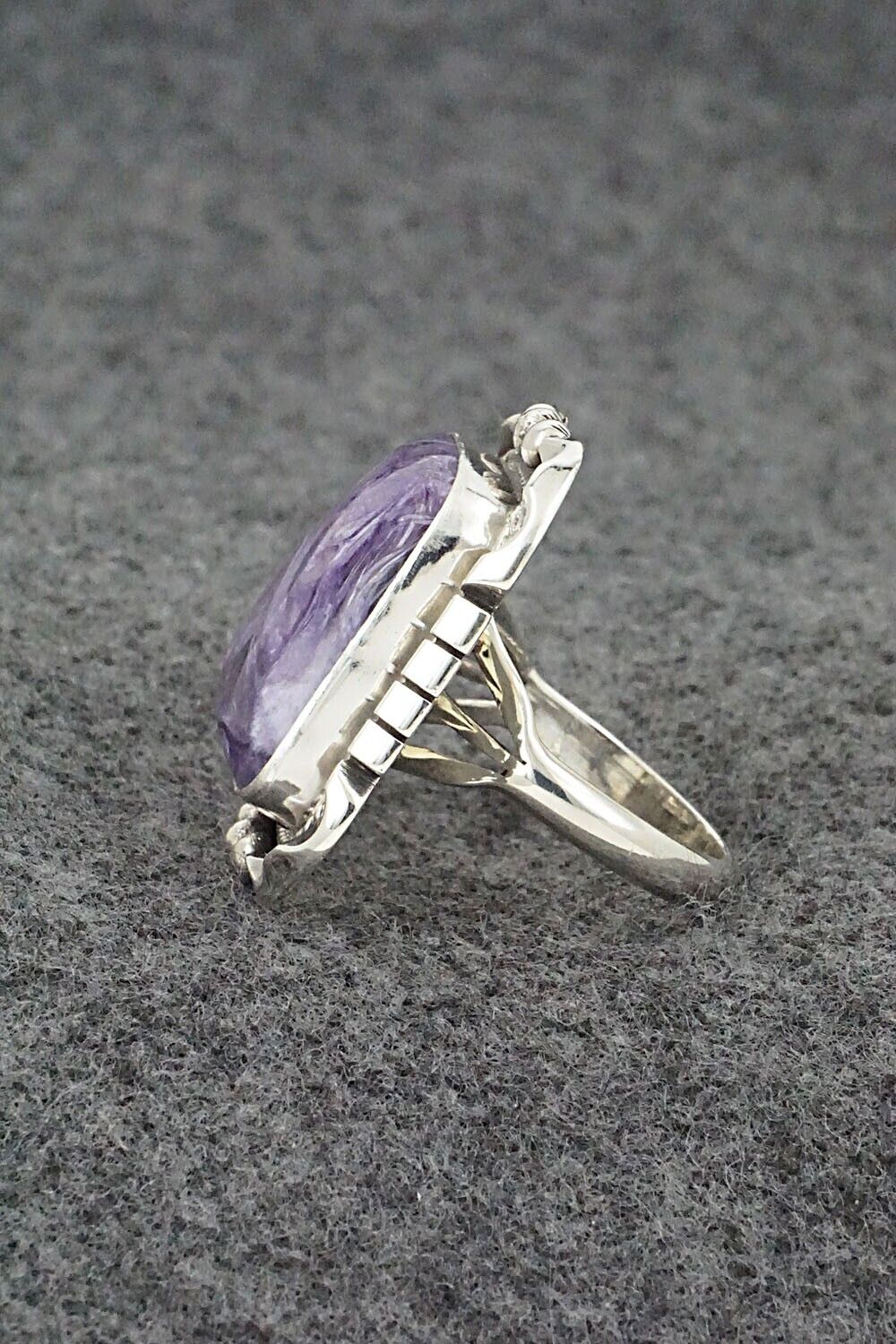 Charoite & Sterling Silver Ring - Samuel Yellowhair - Size 8.5