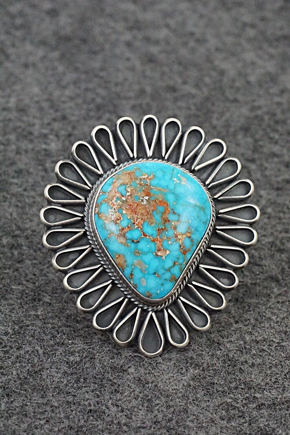 Turquoise & Sterling Silver Ring - Darrin Livingston - Size 8