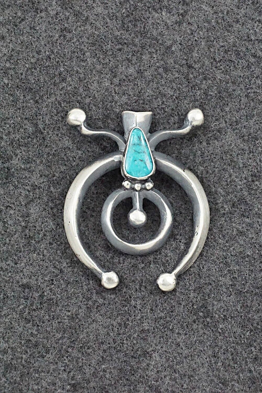 Turquoise & Sterling Silver Pendant - Harrison Bitsue