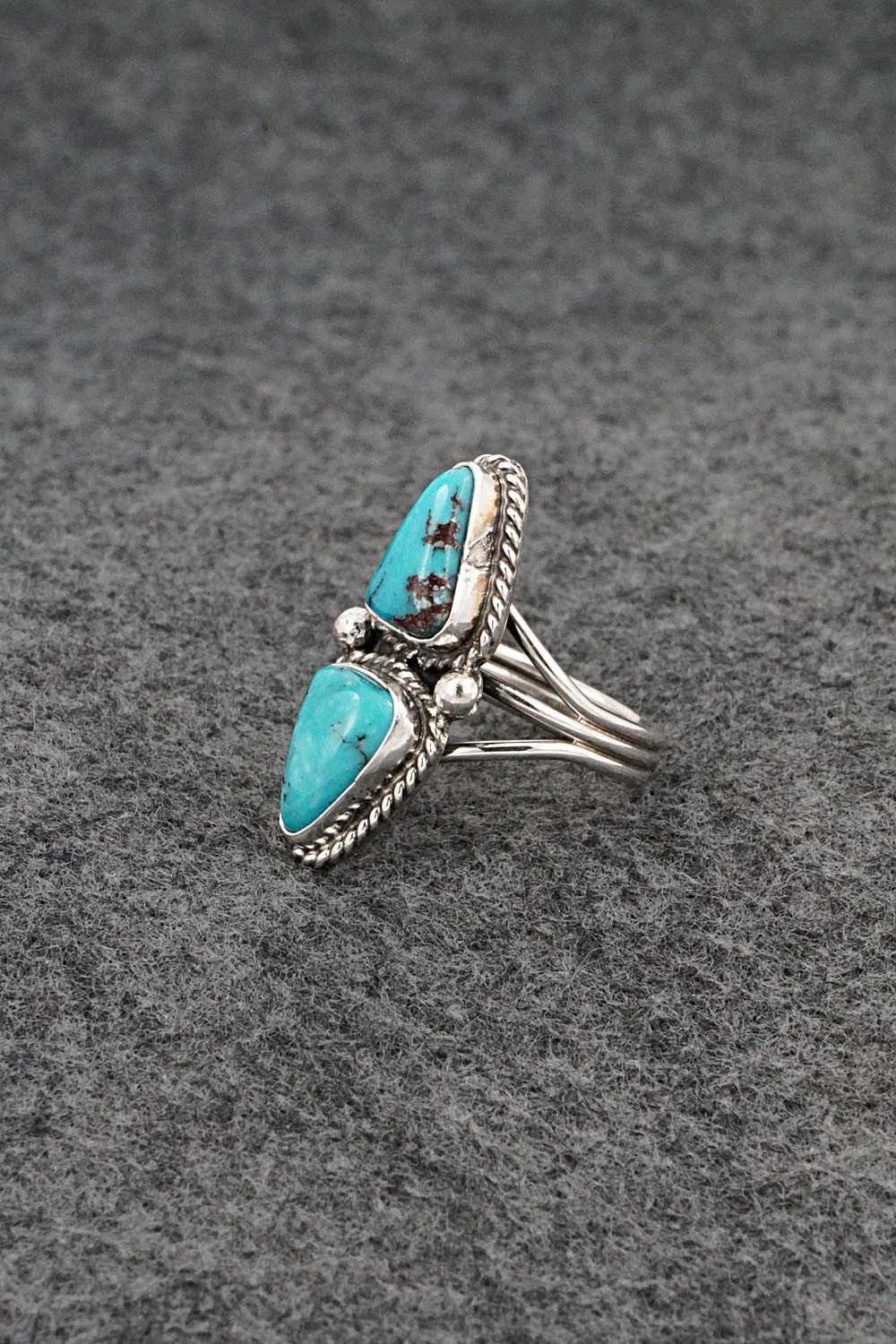 Turquoise & Sterling Silver Ring - Eugene Gruber - Size 6