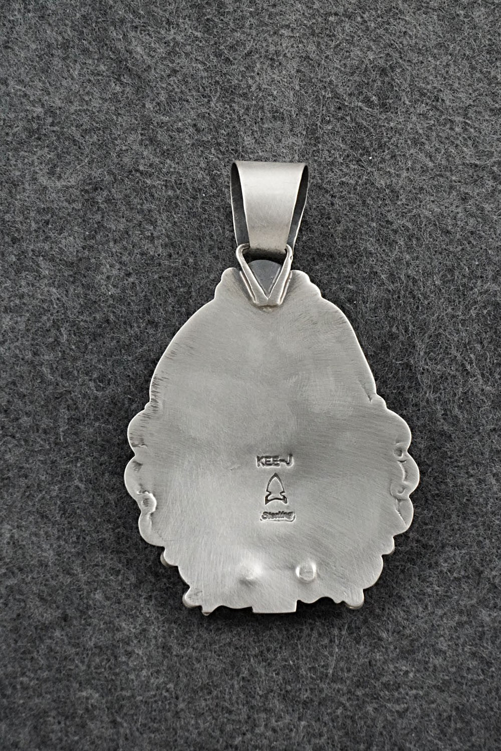 White Buffalo & Sterling Silver Pendant - Vernon Johnson