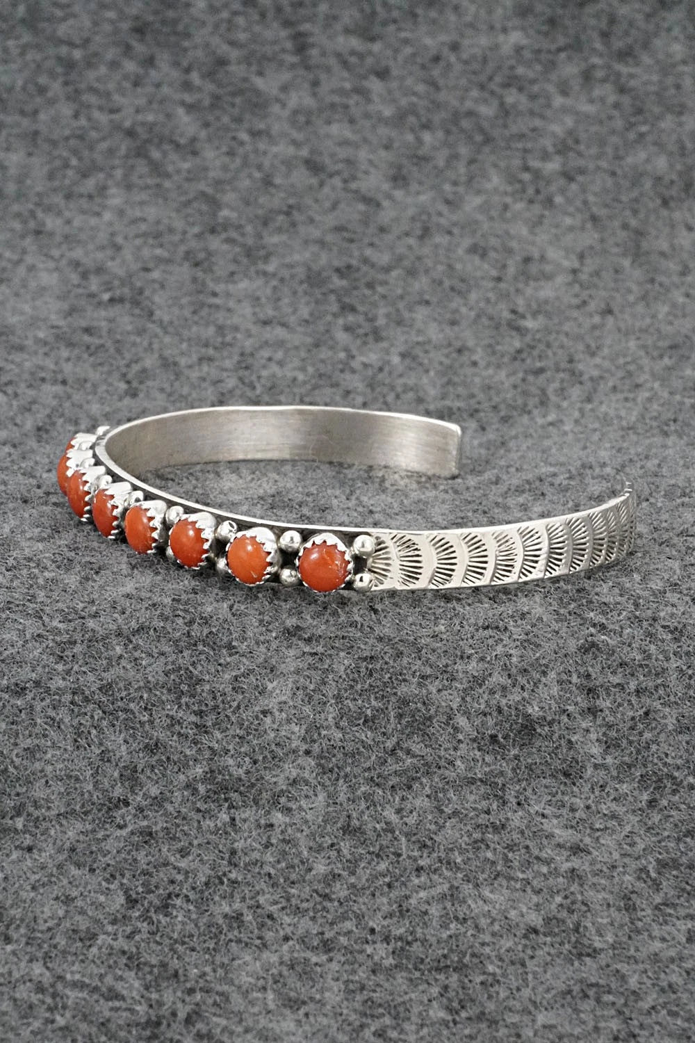 Coral & Sterling Silver Bracelet - Gaynell Parker