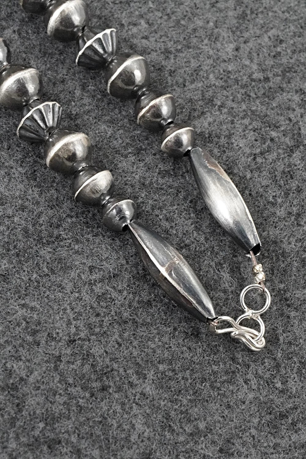 Sterling Silver Navajo Pearl Necklace 22" - Vintage