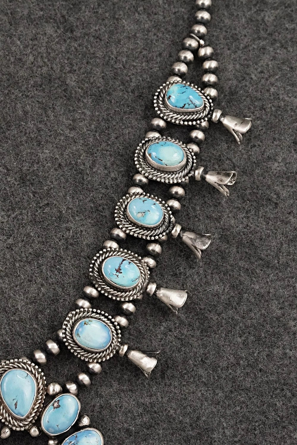 Turquoise & Sterling Silver Squash Blossom Set - Darrin Livingston