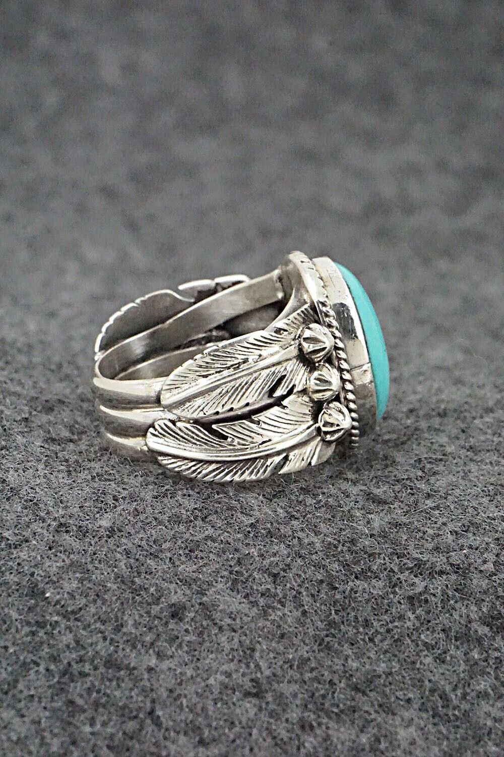 Turquoise & Sterling Silver Ring - Bobby Platero - Size 8