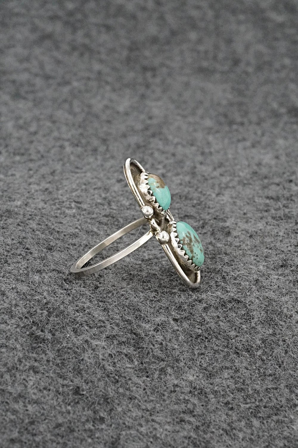 Turquoise & Sterling Silver Ring - Cody Nez - Size 8