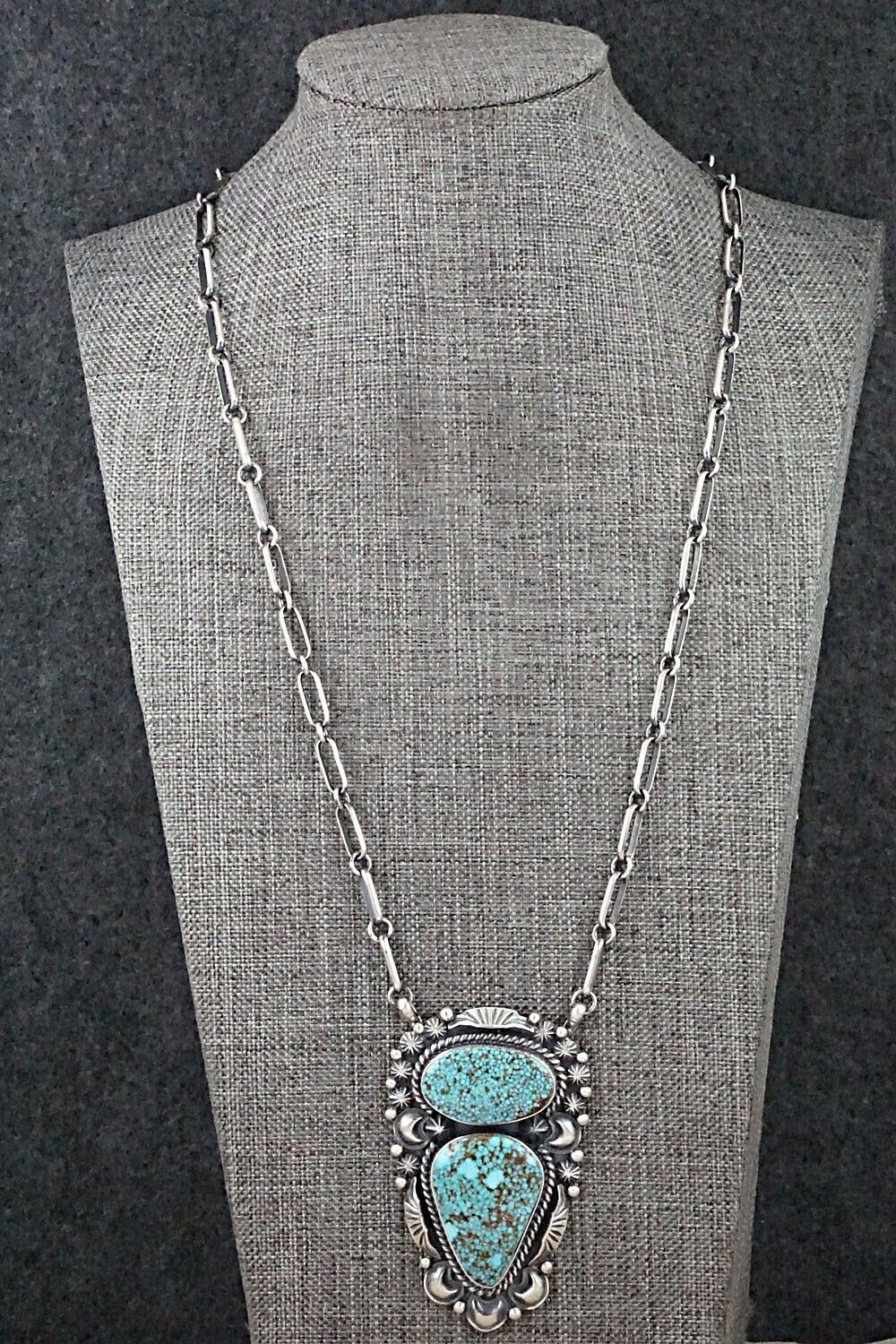 Turquoise & Sterling Silver Necklace - Raymond Delgarito