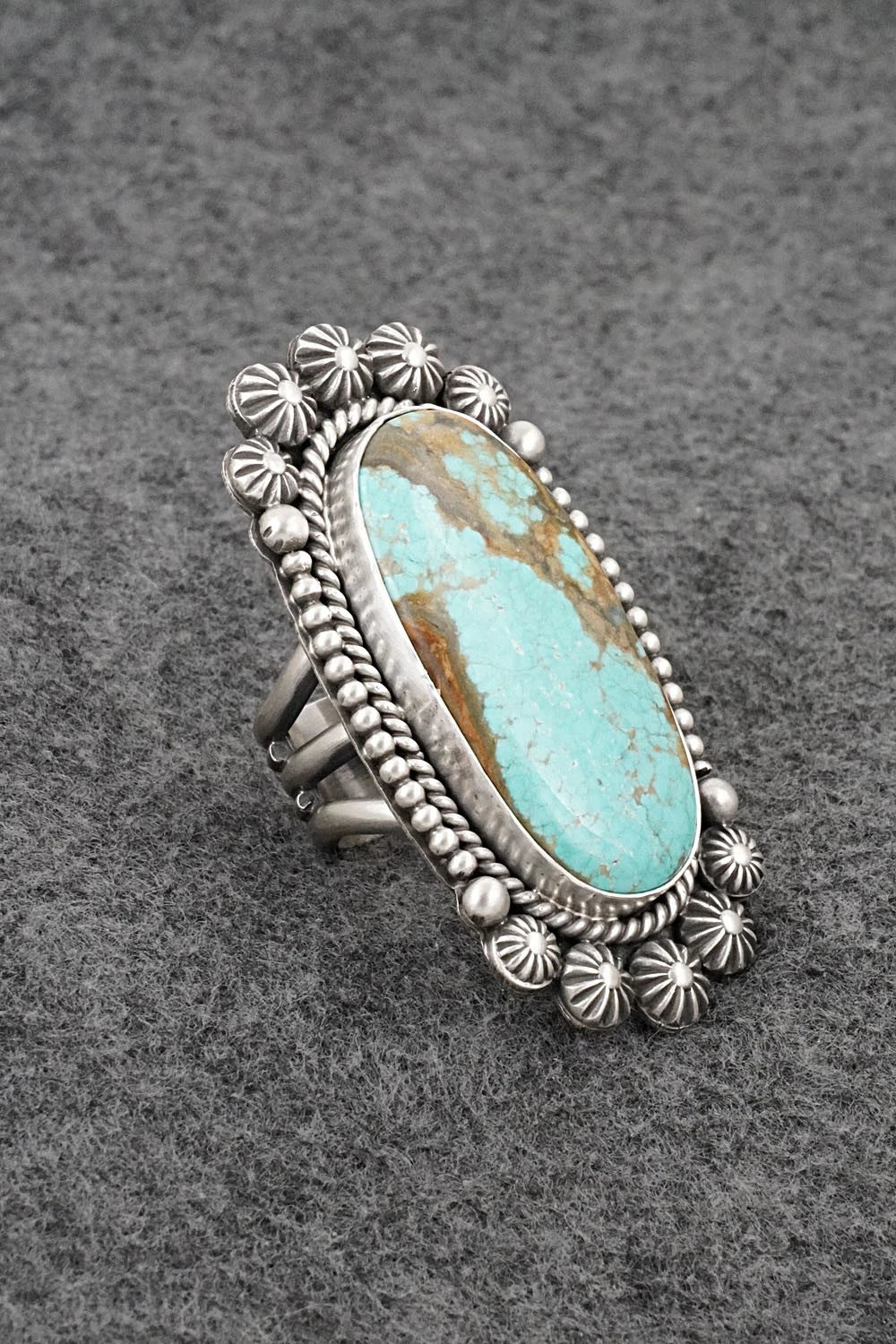 Turquoise & Sterling Silver Ring - Michael Calladitto - Size 8