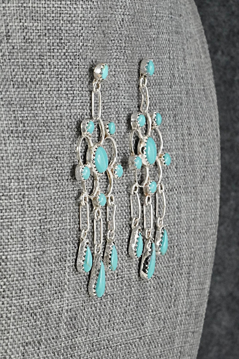 Turquoise & Sterling Silver Earrings - Vivianita Booqua