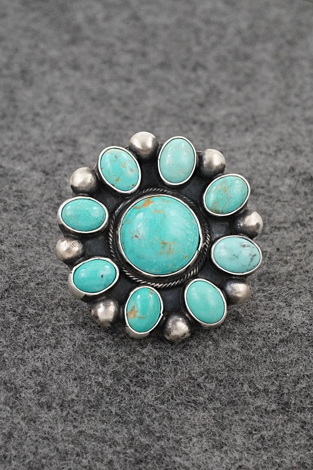 Turquoise & Sterling Silver Ring - Kathleen Livingston - Size Adjustable