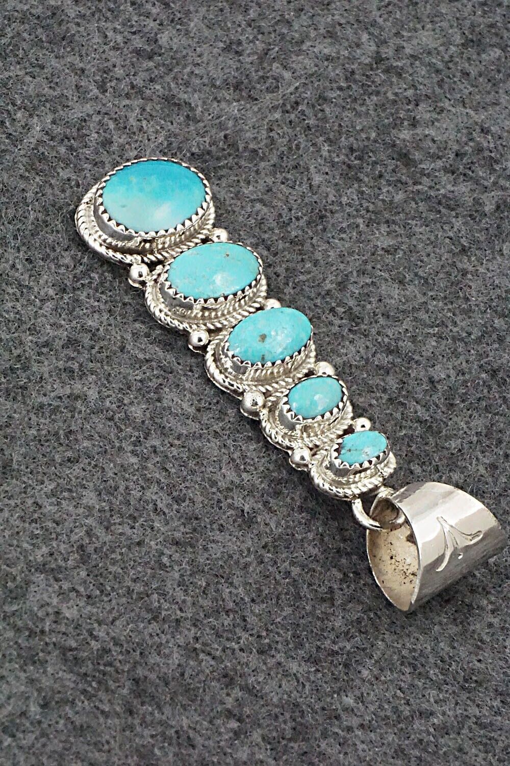 Turquoise & Sterling Silver Pendant - Ernest Hawthorne