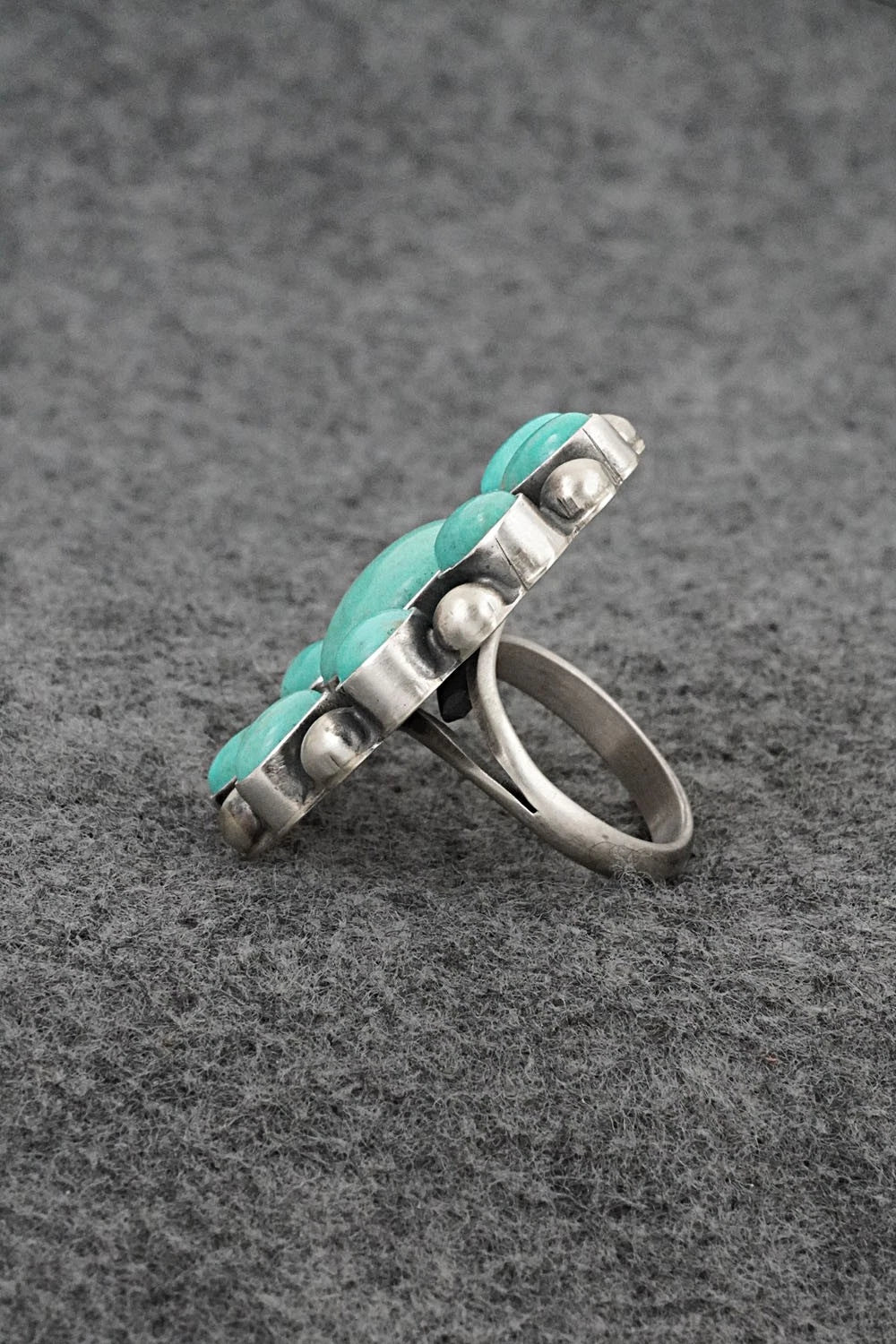 Turquoise & Sterling Silver Ring - Kathleen Livingston - Size Adjustable