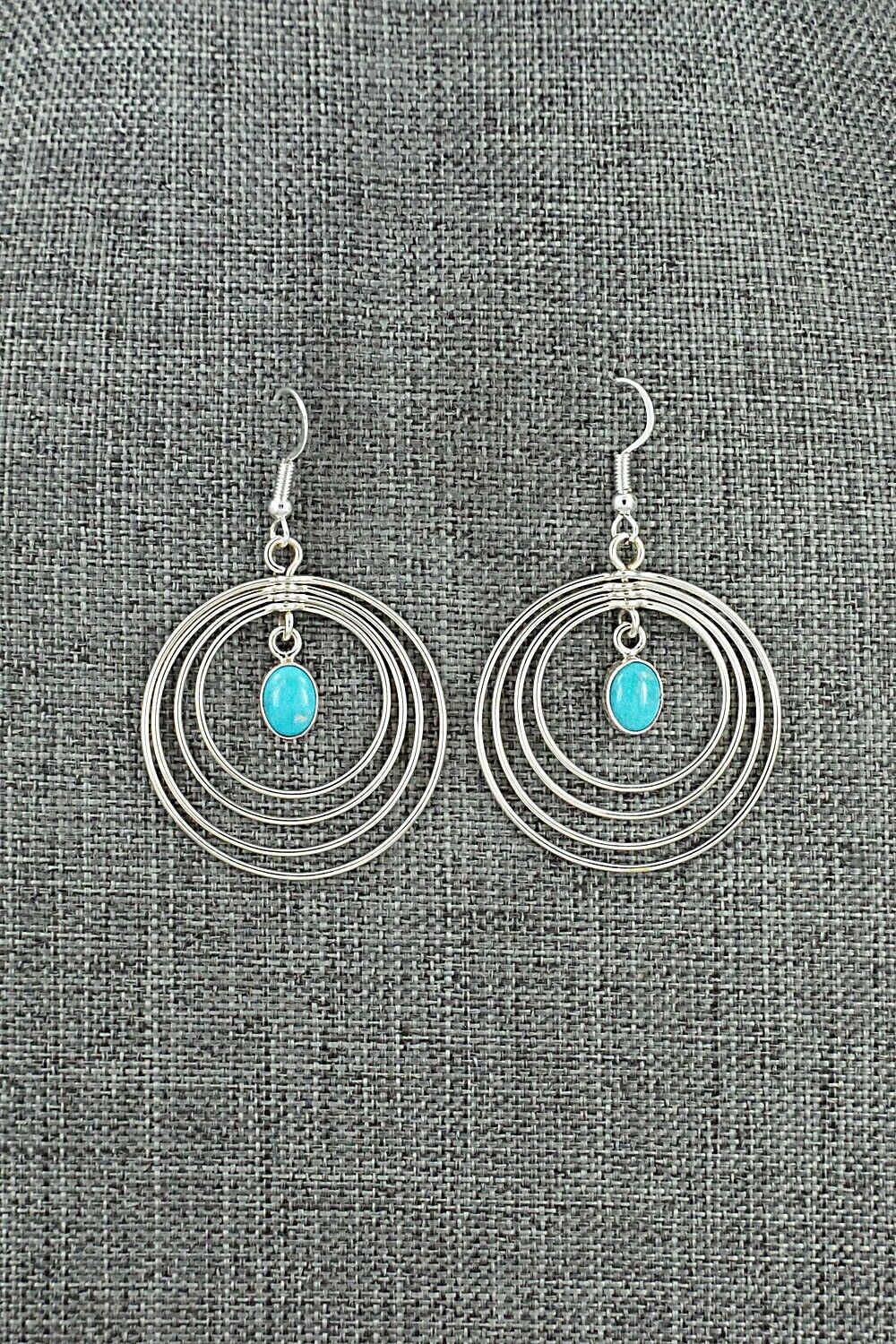 Turquoise and Sterling Silver Earrings - Edith Kee