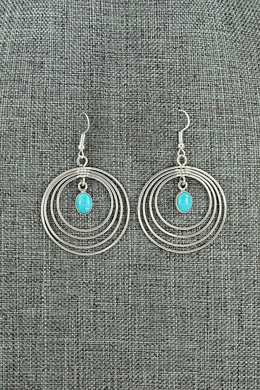 Turquoise and Sterling Silver Earrings - Edith Kee