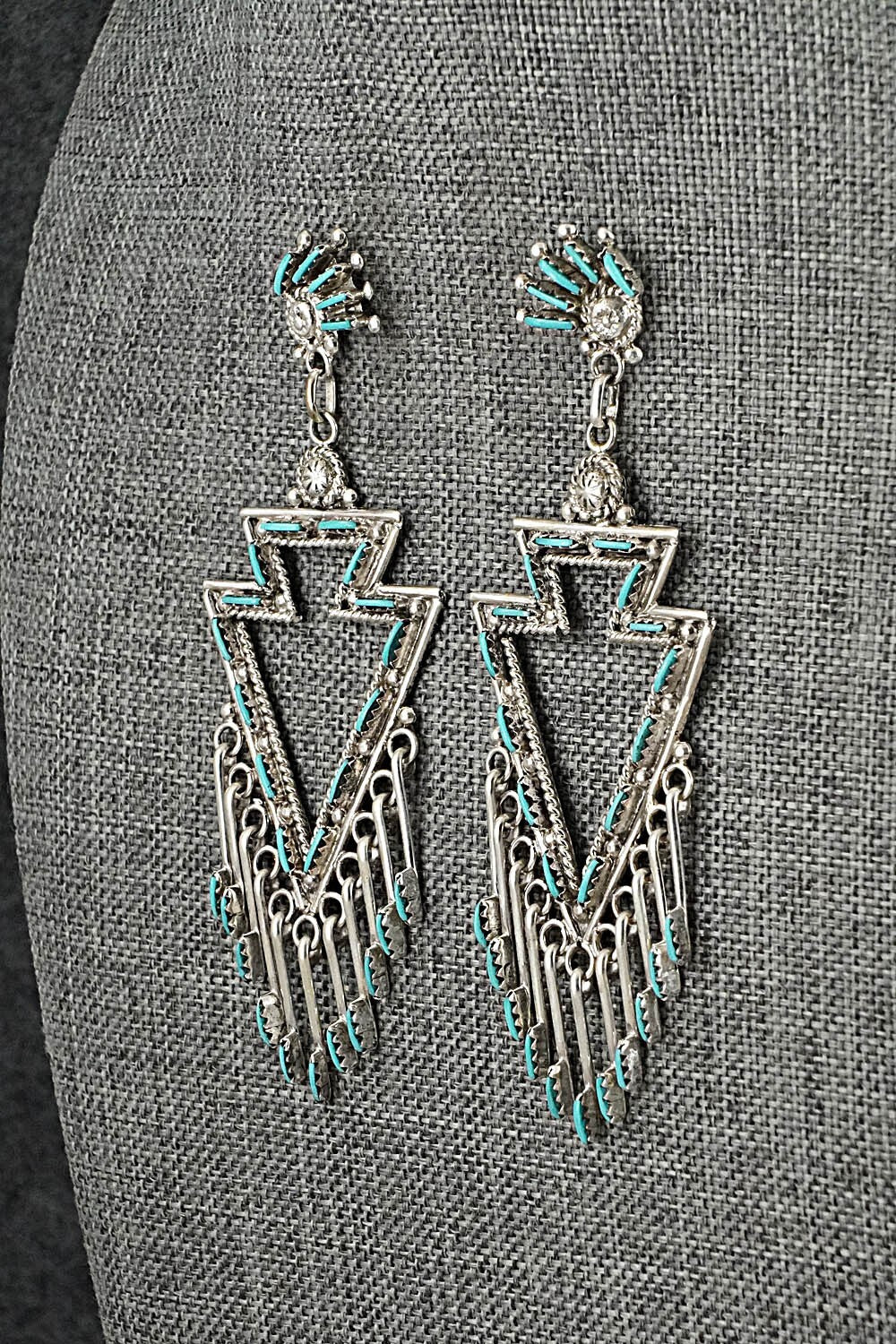 Turquoise & Sterling Silver Earrings - Kevin Leekity